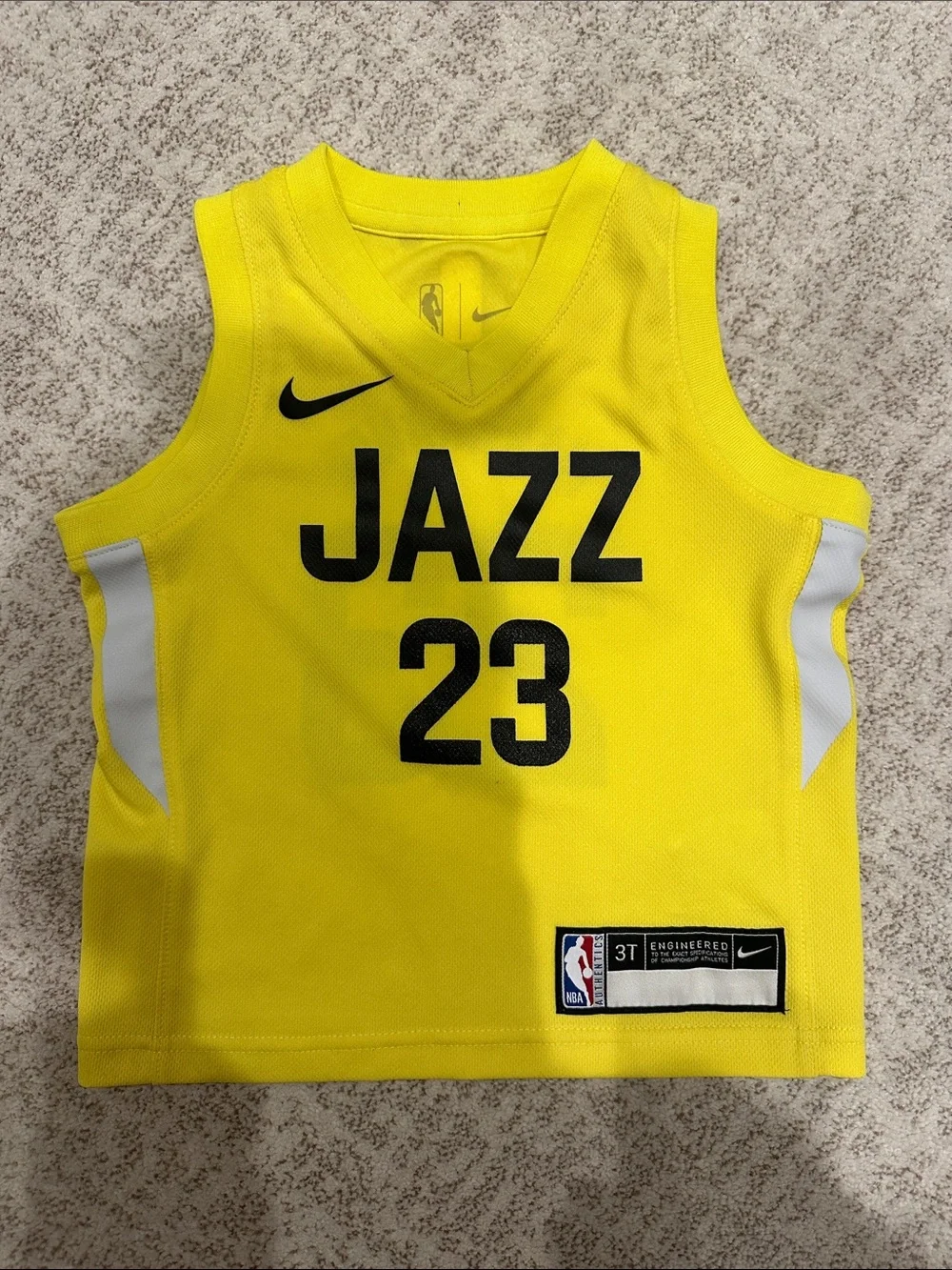Nike Yellow Utah Jazz #23 Markkanen Kids Jersey, 3T
